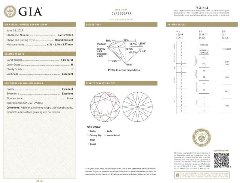 1.00ct H, I1 Round Brilliant Cut Diamond - Image 2