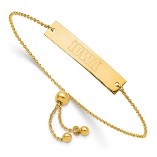 GOLD PLATED IOWA SMALL BAR ADJUSTABLE BRACELET
