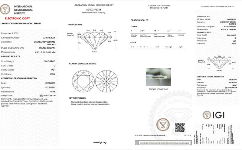 2.04ct ROUND BRILLIANT CUT LAB GROWN DIAMOND ENGAGEMENT RING - Image 3