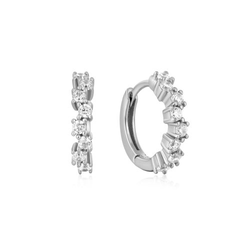 EAR EDIT SPARKLE CLUSTER HUGGIE HOOP EARRINGS
