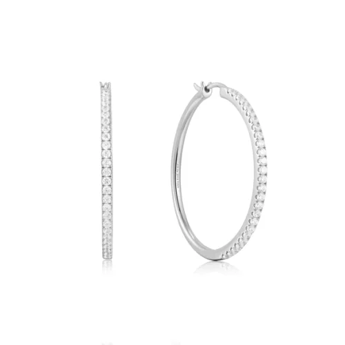 POP CHARMS PAVE HOOP EARRINGS
