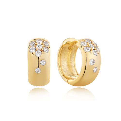 MODERN MUSE SPARKLE CHUBBY HUGGIE HOOP EARRINGS