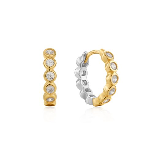 POP CHARMS TWO TONE ROW BEZEL HUGGIES