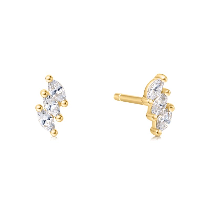 CHILL VOYAGER TRIPLE CZ MARQUISE STUD EARRINGS