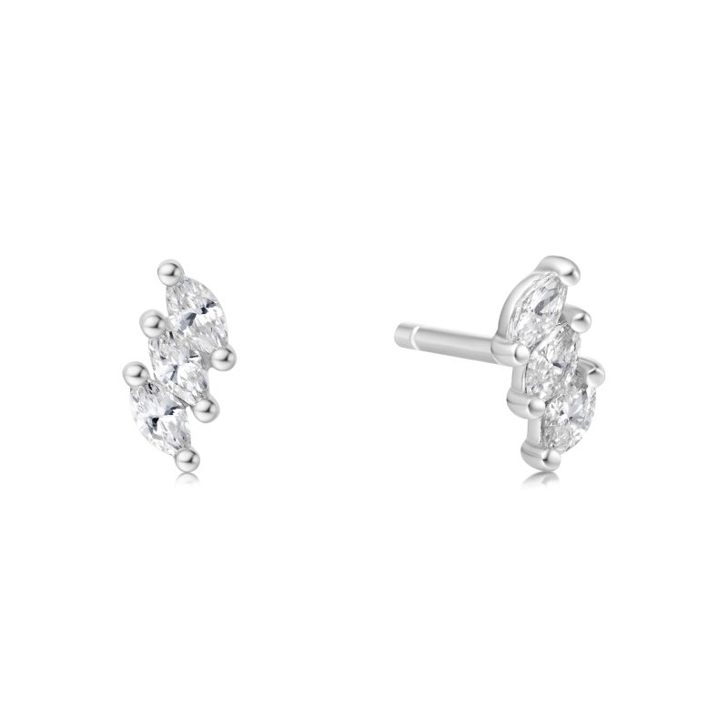 CHILL VOYAGER TRIPLE CZ MARQUISE STUD EARRINGS