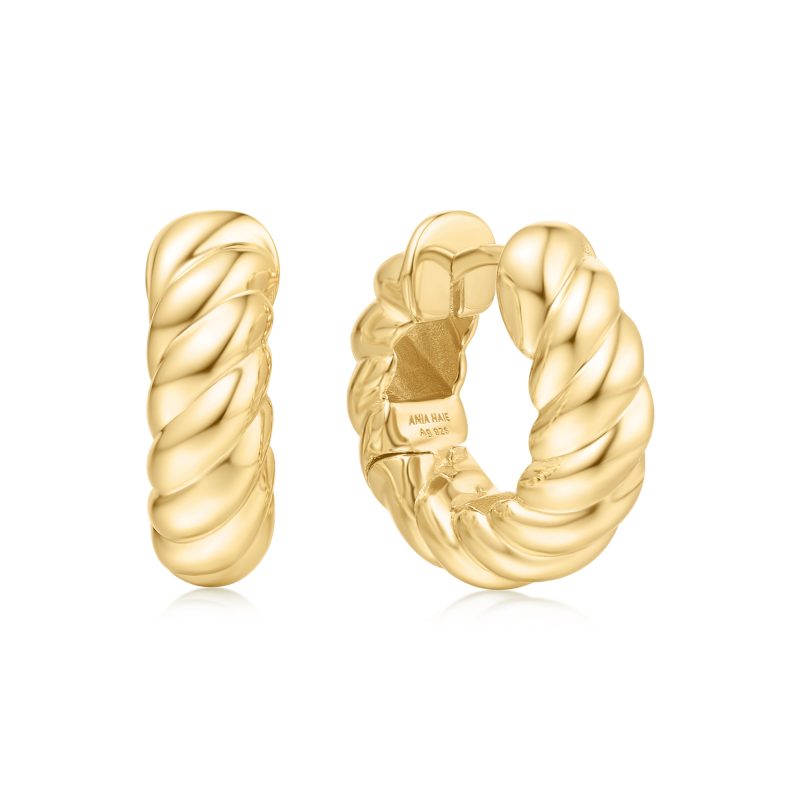 CHILL VOYAGER BOLD TEXTURE MEDIUM HUGGIE HOOP EARRINGS
