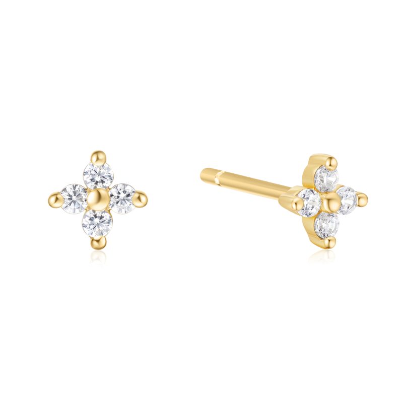 SUNNY SPARKLER FOUR PETAL STUD EARRINGS