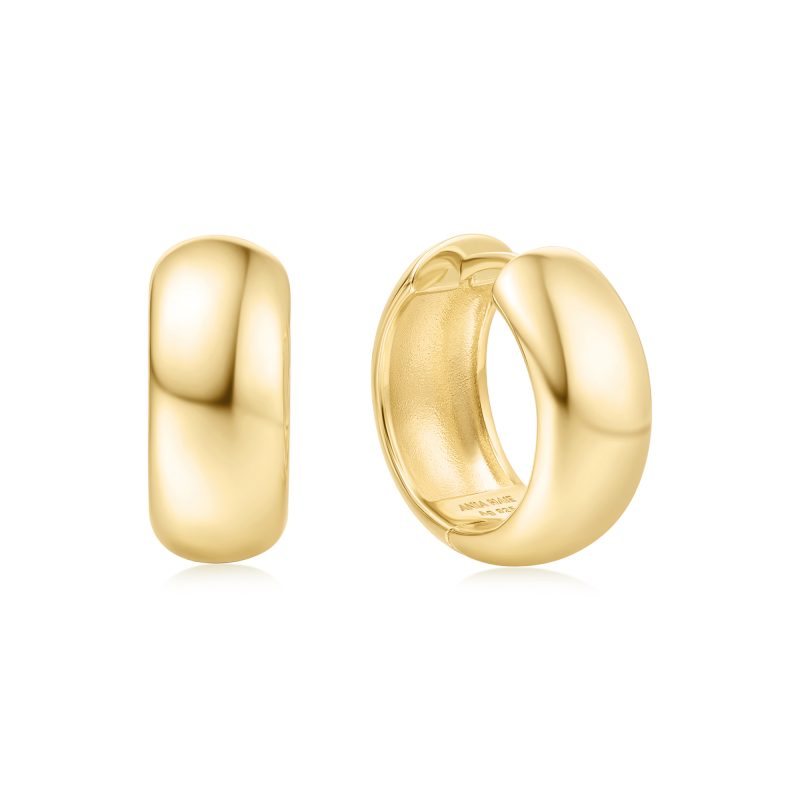 SUNNY SPARKLER CHUBBY MEDIUM HUGGIE HOOP EARRINGS