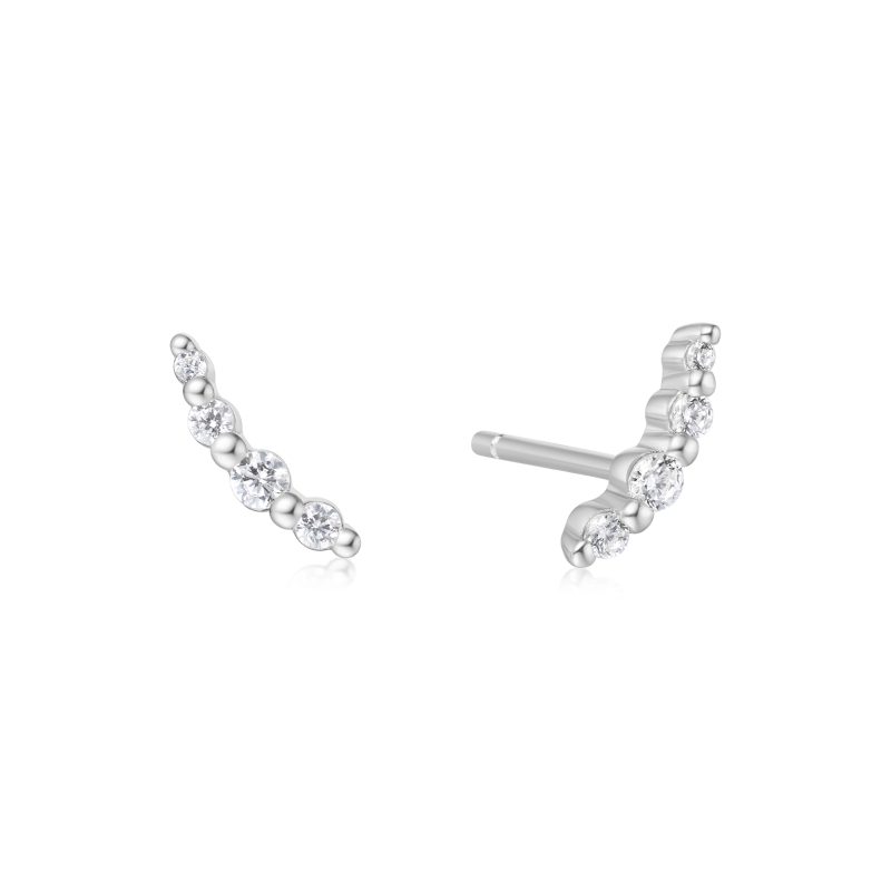 MISS DAINTY BEZEL BEADED STONE STUD EARRINGS