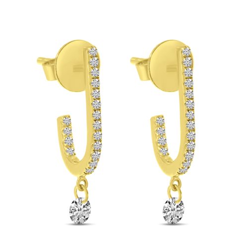 DIAMOND GEOMETRIC HOOP EARRINGS
