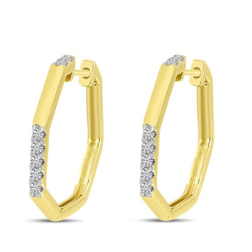 DIAMOND GEOMETRIC HOOP EARRINGS