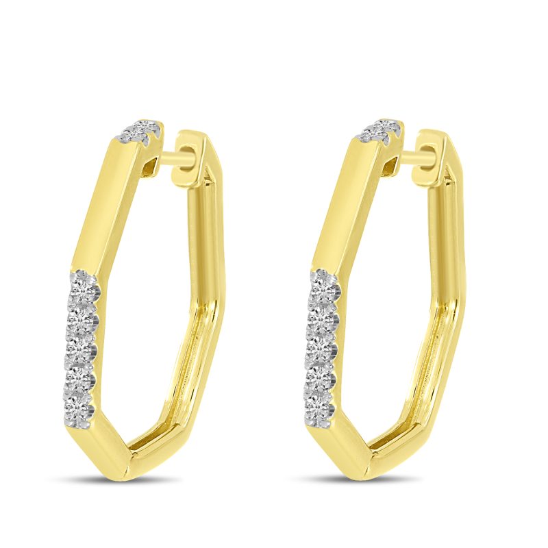 DIAMOND GEOMETRIC HOOP EARRINGS