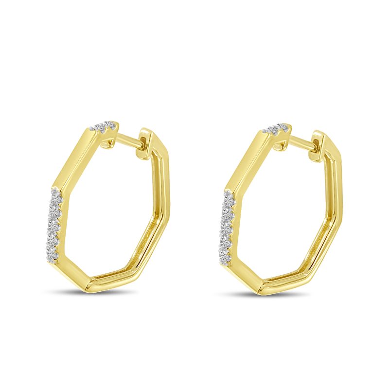 DIAMOND GEOMETRIC HOOP EARRINGS - Image 2