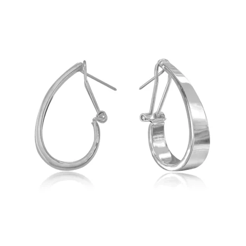 MEDIUM J-HOOP EARRINGS WITH CLIP/POST