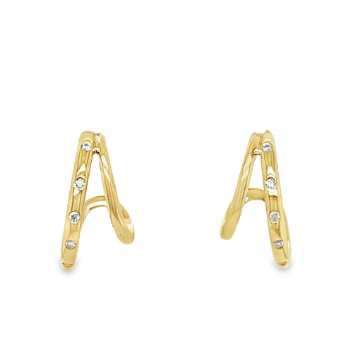 DIAMOND DOUBLE HUGGIE HOOP EARRINGS