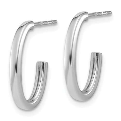 POLISHED FLAT OVAL POST J-HOOP EARRINGS