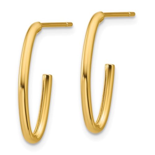 POLISHED OVAL POST J-HOOP EARRINGS