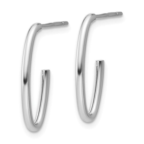 POLISHED OVAL POST J-HOOP EARRINGS