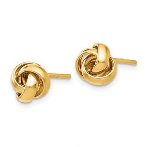 POLISHED LOVE KNOT STUD EARRINGS