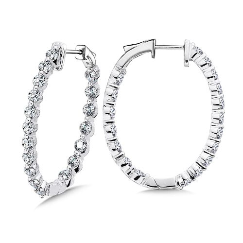 2.50ct TOTAL WEIGHT INSIDE OUT DIAMOND HOOP EARRINGS