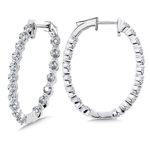 4.00ct TOTAL WEIGHT INSIDE OUT DIAMOND HOOP EARRINGS