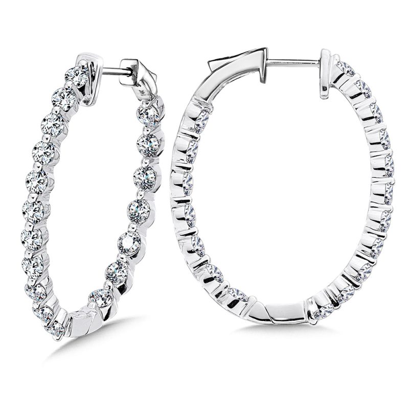 4.00ct TOTAL WEIGHT INSIDE OUT DIAMOND HOOP EARRINGS