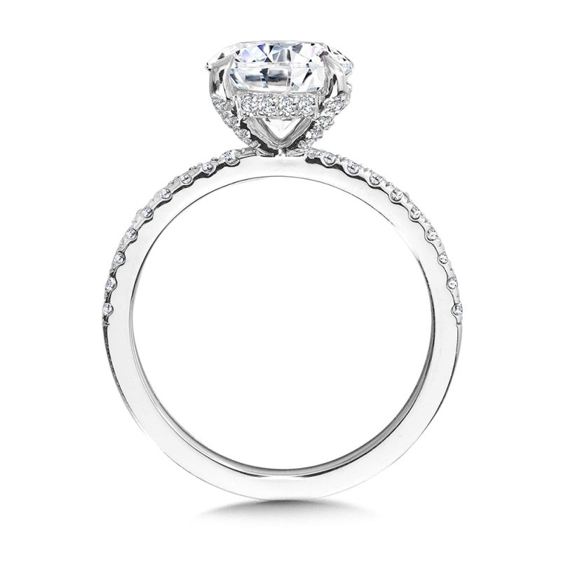 2.14ct ROUND BRILLIANT CUT LAB GROWN DIAMOND ENGAGEMENT RING WITH HIDDEN HALO - Image 2