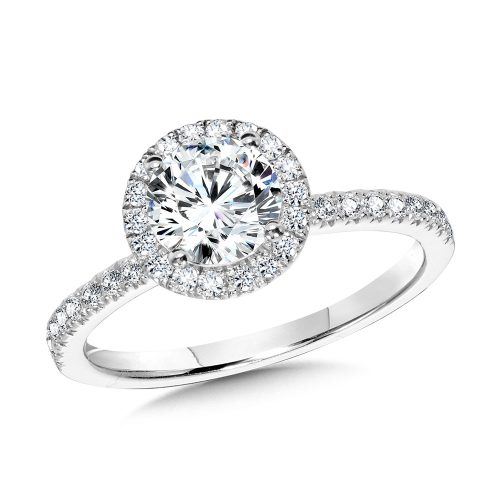 2.04ct ROUND BRILLIANT CUT LAB GROWN DIAMOND HALO ENGAGEMENT RING