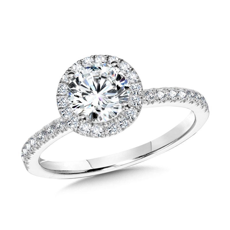 2.04ct ROUND BRILLIANT CUT LAB GROWN DIAMOND HALO ENGAGEMENT RING