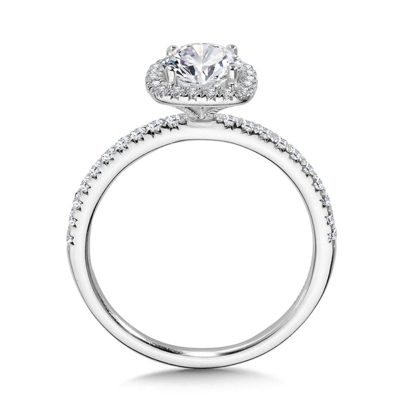 1.62ct ROUND BRILLIANT CUT LAB GROWN DIAMOND HALO ENGAGEMENT RING - Image 2