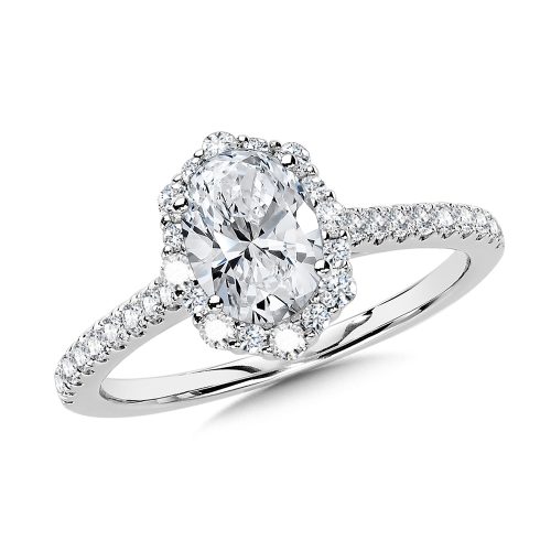 1.53ct OVAL CUT LAB GROWN DIAMOND HALO ENGAGEMENT RING