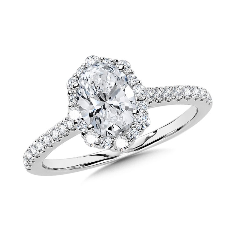 1.53ct OVAL CUT LAB GROWN DIAMOND HALO ENGAGEMENT RING