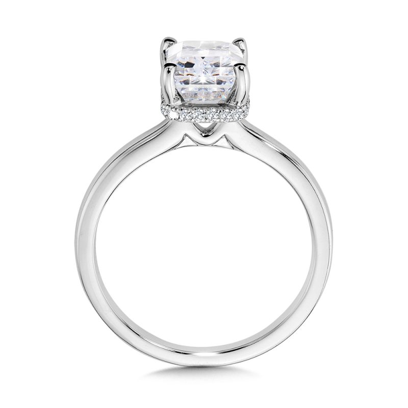 2.04ct EMERALD CUT LAB GROWN DIAMOND SOLITAIRE ENGAGEMENT RING WITH HIDDEN HALO - Image 2