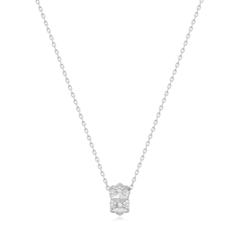 POLISHED PUNK GEOMETRIC SPARKLE PENDANT NECKLACE