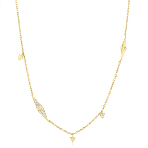 POLISHED PUNK GEOMETRIC SPARKLE CHAIN NECKLACE