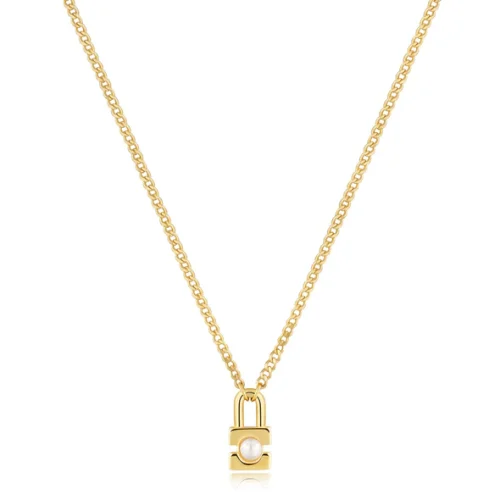MODERN MUSE PEARL PADLOCK NECKLACE