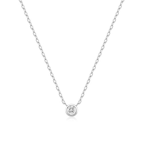SUNSHINE CHASER ROUND SOLITAIRE CZ NECKLACE