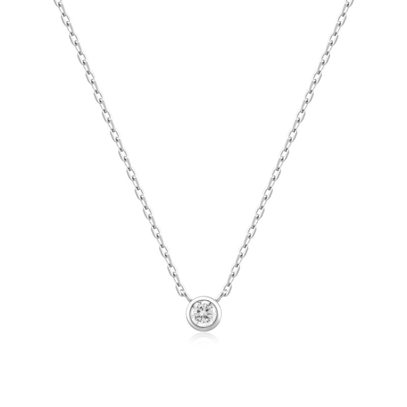 SUNSHINE CHASER ROUND SOLITAIRE CZ NECKLACE