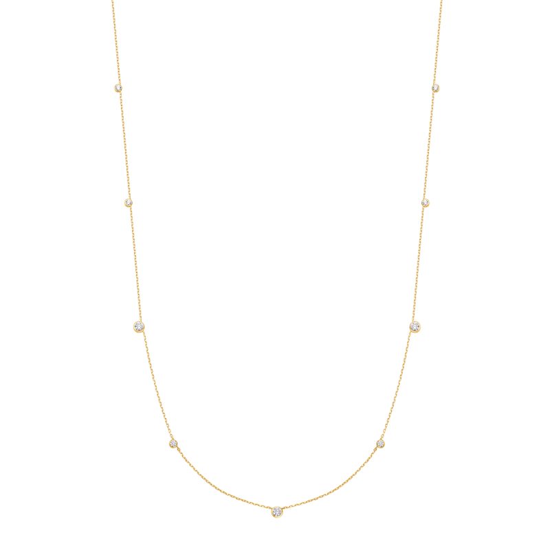 MISS DAINTY CZ BEZEL STATION NECKLACE