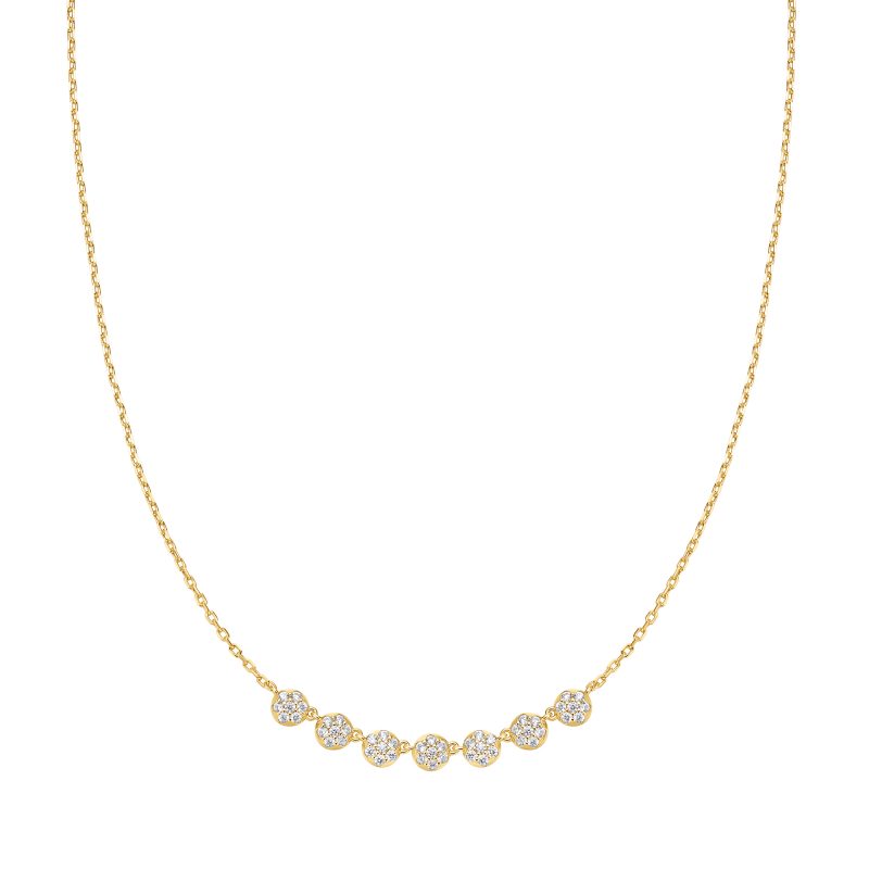 MISS DAINTY PAVE MULTI BEADED CHAIN NECKLACE