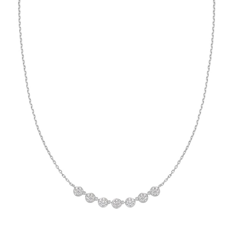 MISS DAINTY PAVE MULTI BEADED CHAIN NECKLACE