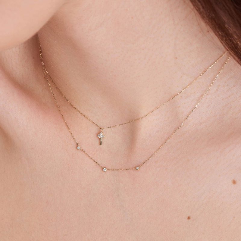 DIAMOND KEY NECKLACE - Image 2