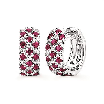RUBY & DIAMOND HOOP EARRINGS