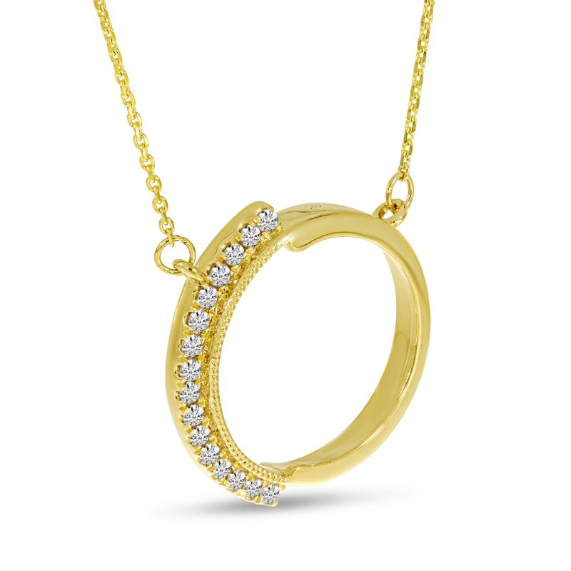 DIAMOND OPEN CIRCLE NECKLACE - Image 2