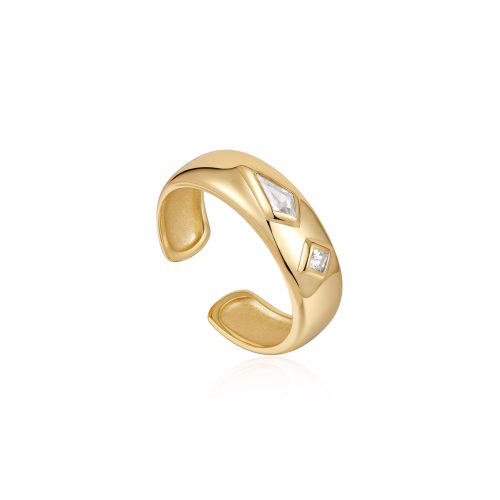 DANCE TILL DAWN SPARKLE EMBLEM THICK BAND RING