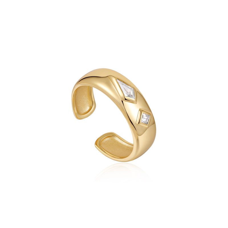 DANCE TILL DAWN SPARKLE EMBLEM THICK BAND RING