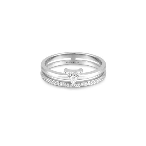 SUNSHINE CHASER DOUBLE CZ TRIANGLE STACKER RING