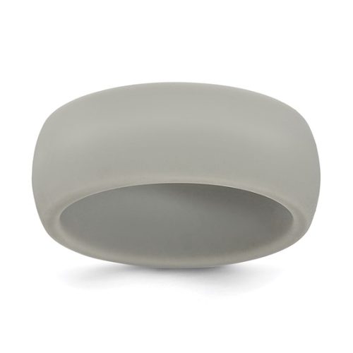8.7MM SILICONE LIGHT GREY DOMED BAND
