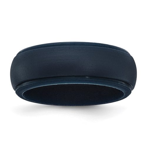 8MM SILICONE NAVY RIDGED EDGE BAND
