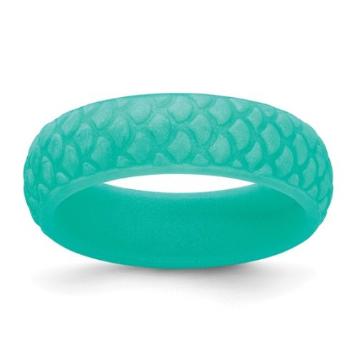5.7MM SILICONE SKY BLUE MERMAID PATTERN DOMED BAND